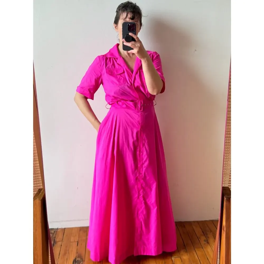staud hot pink dress Staud Pink Gown by Staud